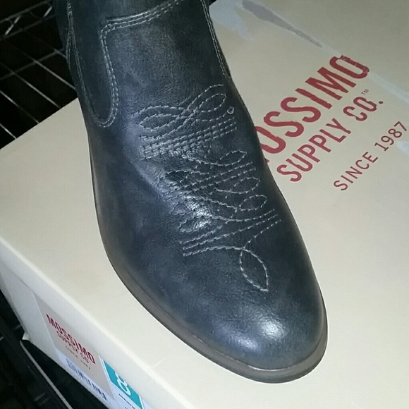Mossimo Esmeralda Western Cowboy Charcoal Boots - Picture 6 of 7